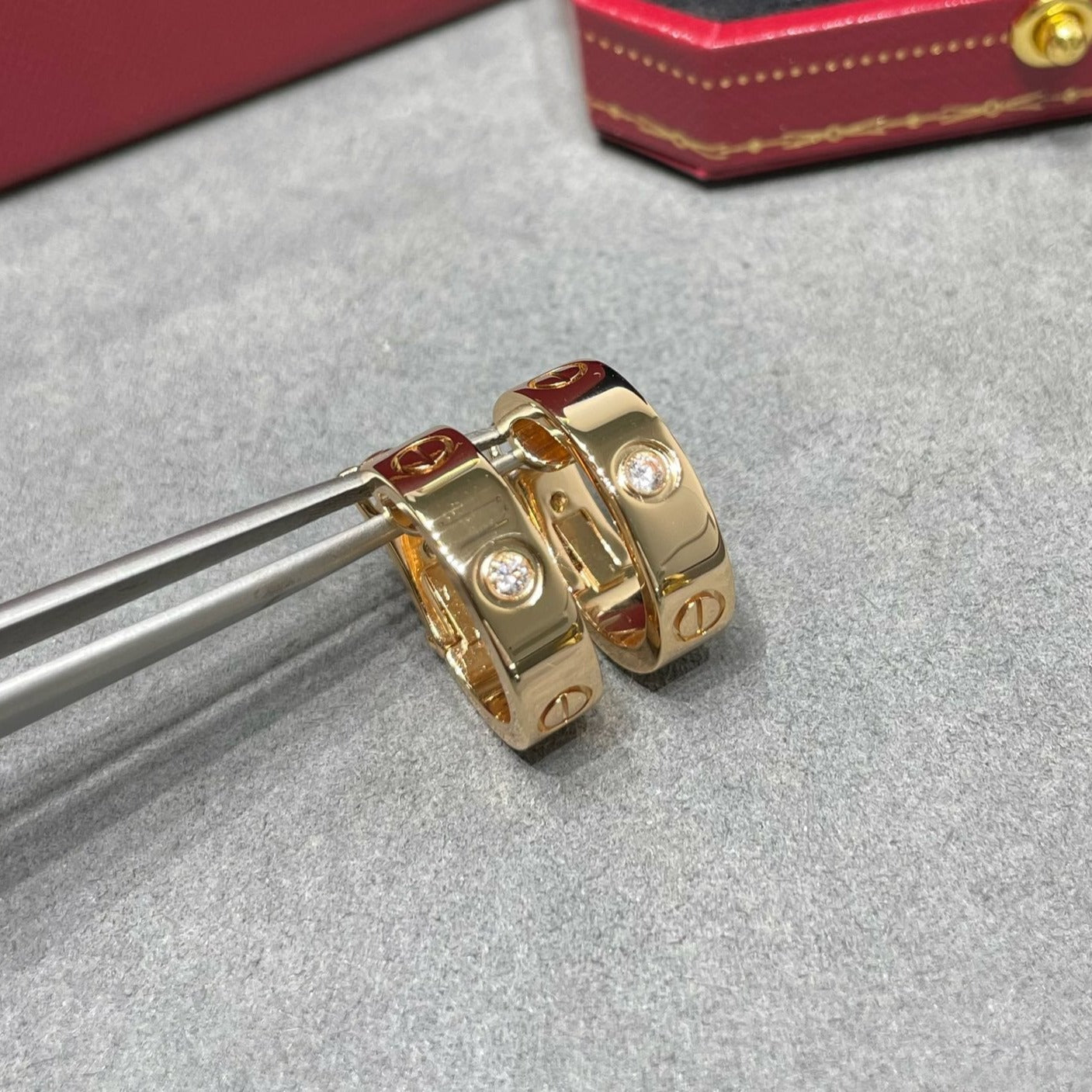 CARTIER LOVE 5.5MM 1 DIAMOND EARRINGS