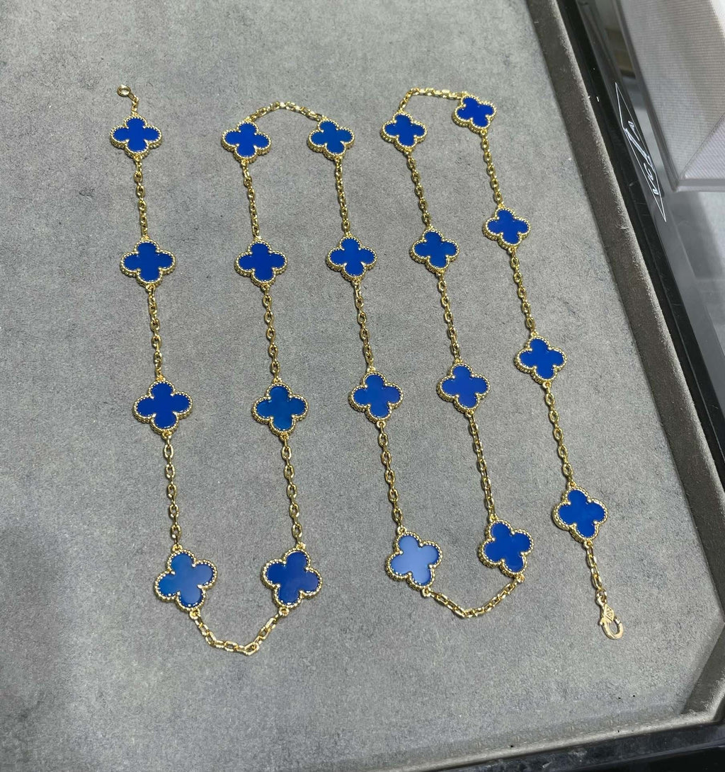 Van Cleef & Arpels CLOVER 20 MOTIF AGATE 86CM NECKLACE