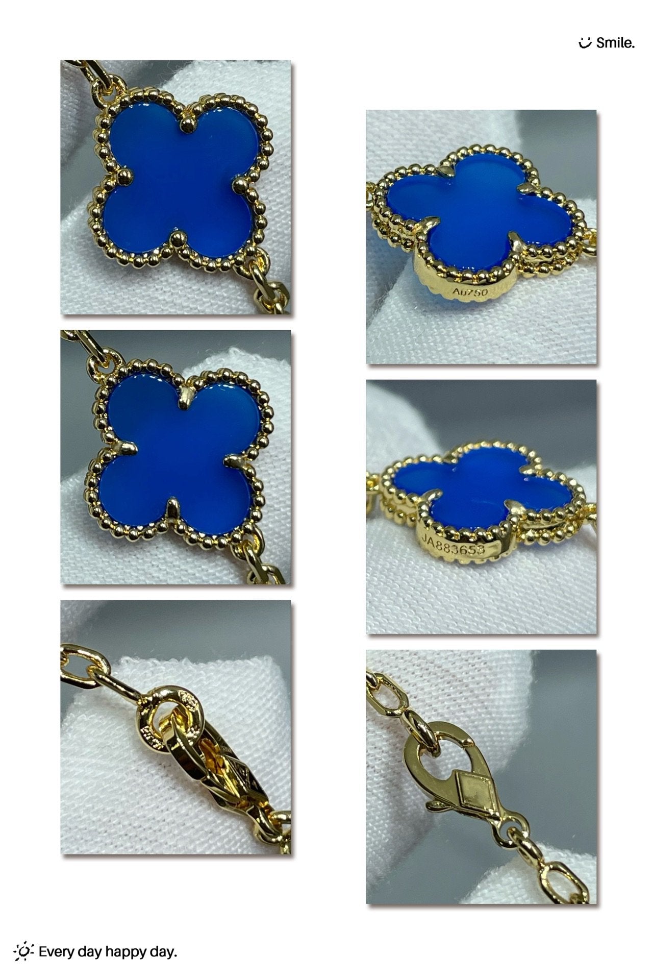 Van Cleef & Arpels CLOVER 20 MOTIF AGATE 86CM NECKLACE