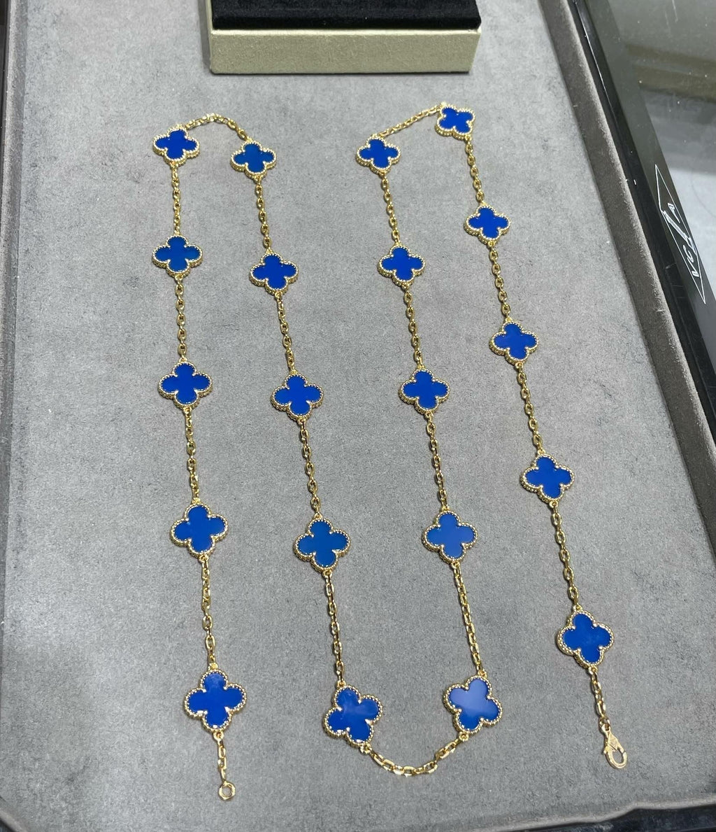Van Cleef & Arpels CLOVER 20 MOTIF AGATE 86CM NECKLACE