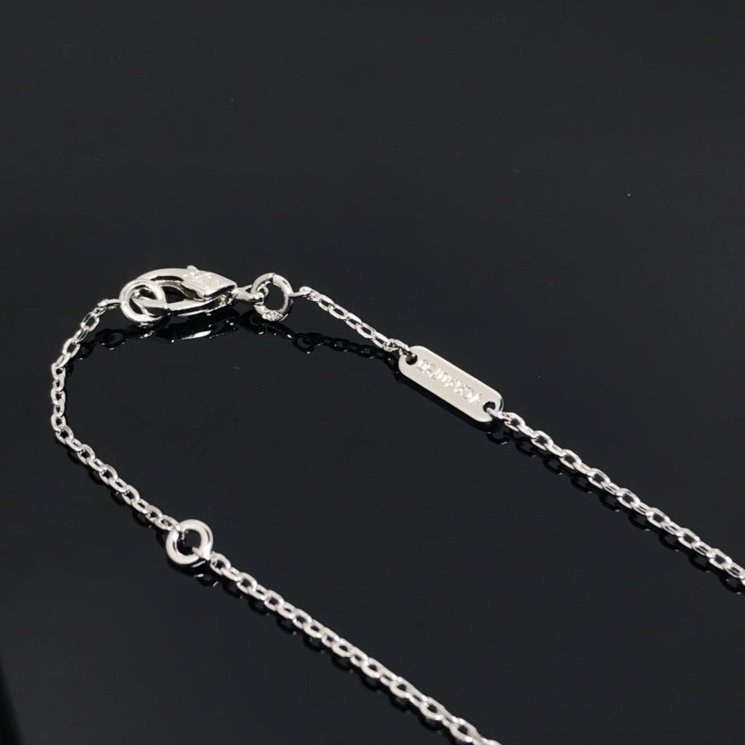 Van Cleef & Arpels CLOVER PIETERSITE SILVER LONG NECKLACE