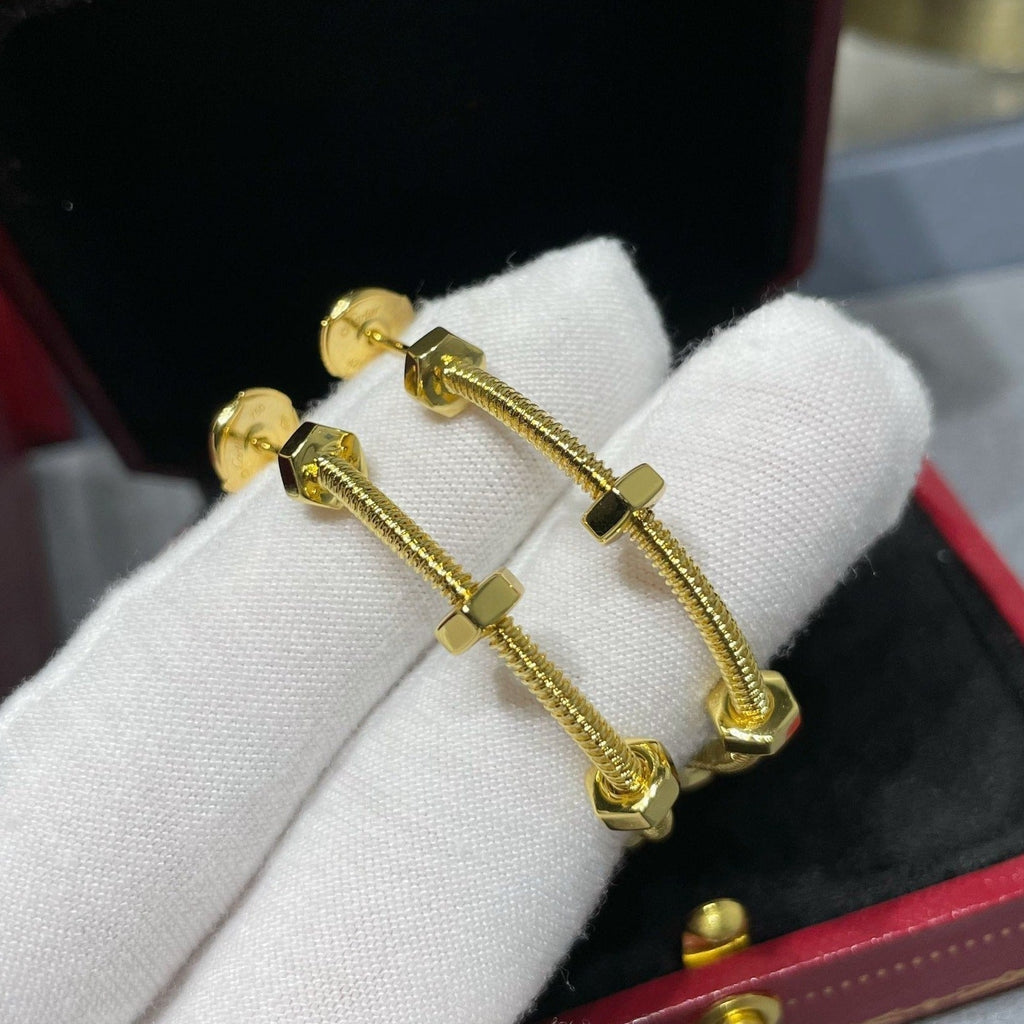 CARTIER ECROU LARGE HOOP EARRINGS