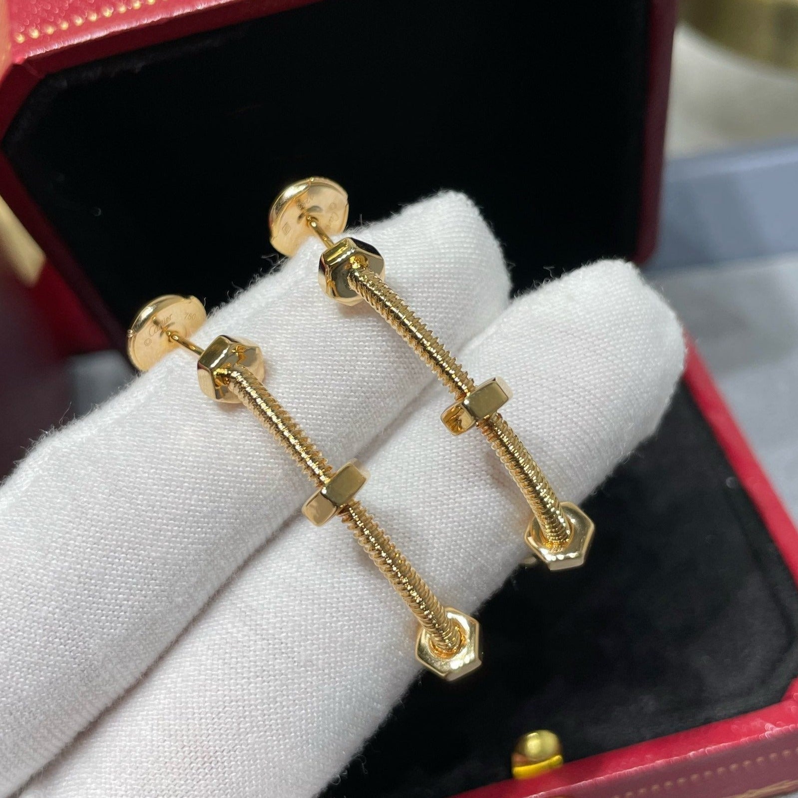CARTIER ECROU LARGE HOOP EARRINGS