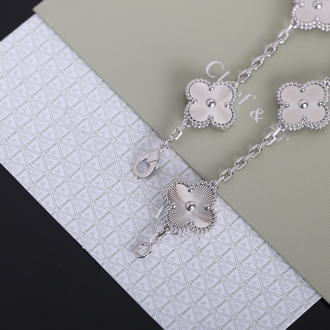 Van Cleef & Arpels CLOVER 5 MOTIF SILVER BRACELET