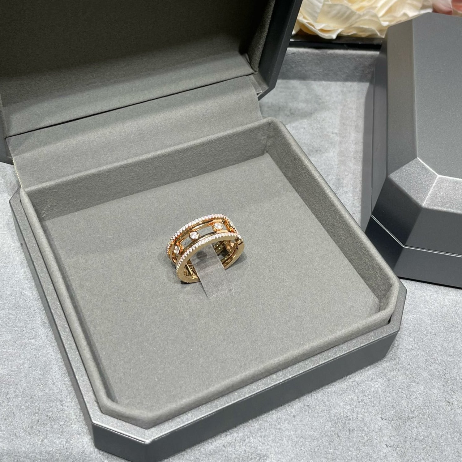 MESSIKA MOVE 10TH DIAMOND OPEN RING