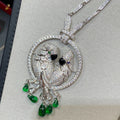 CARTIER LESOISEAUX SILVER DIAMOND PAVED NECKLACE