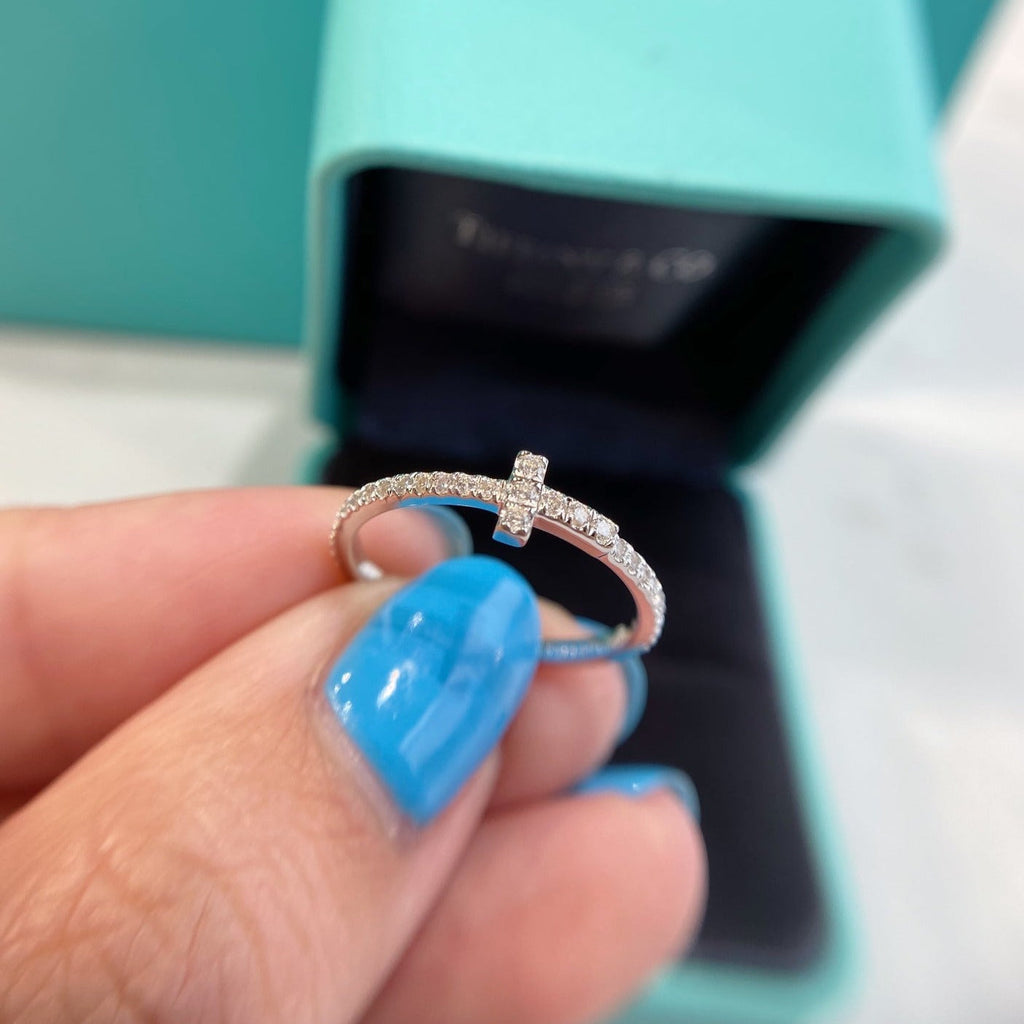 TIFFANY T SMALL RING DIAMOND SILVER