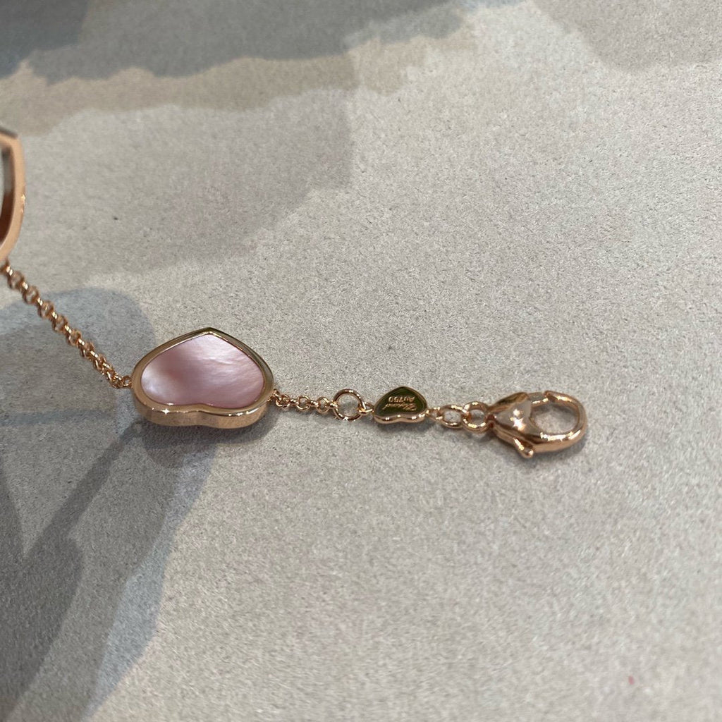 CHOPARD HAPPY HEART PINK MOP PINK GOLD BRACELET