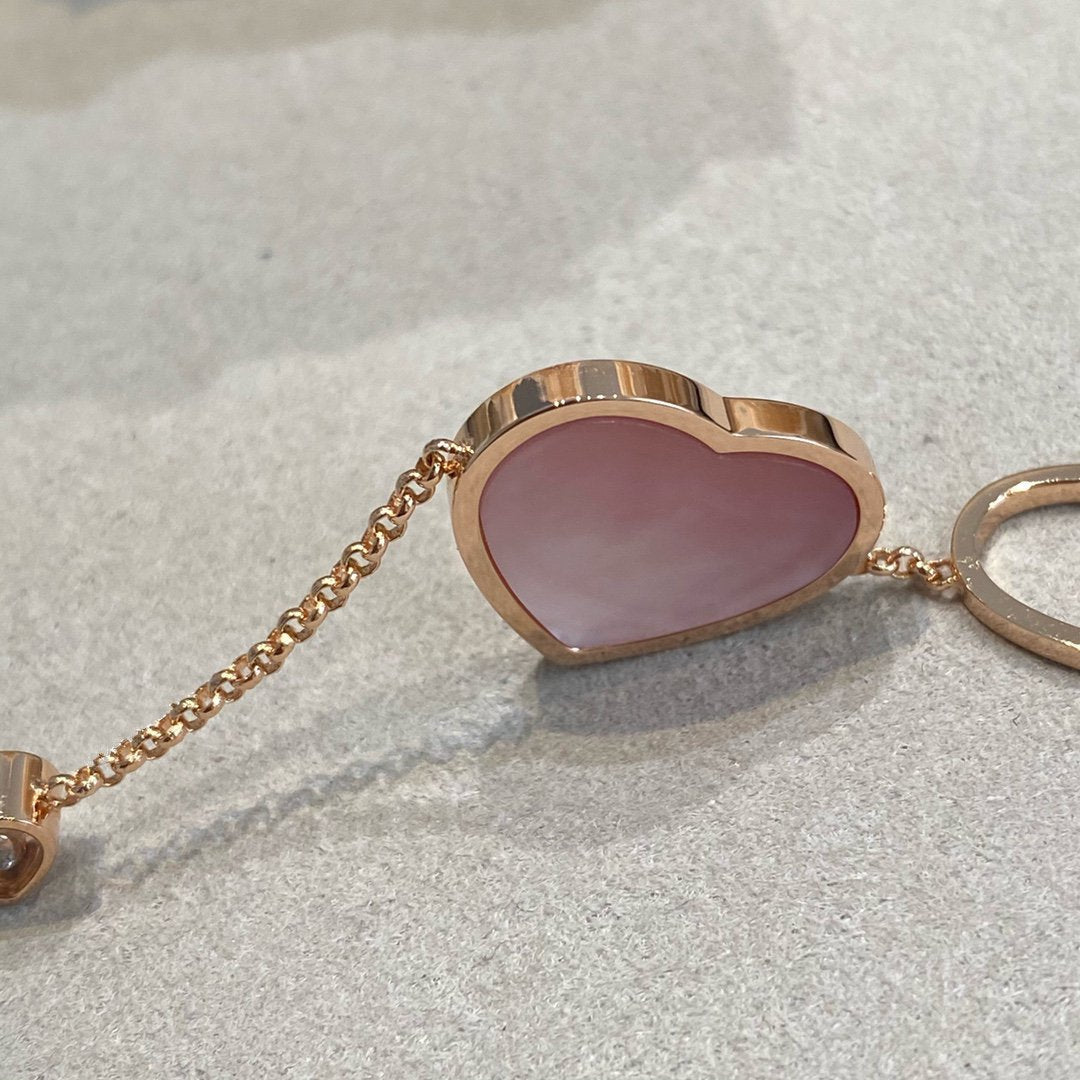 CHOPARD HAPPY HEART PINK MOP PINK GOLD BRACELET