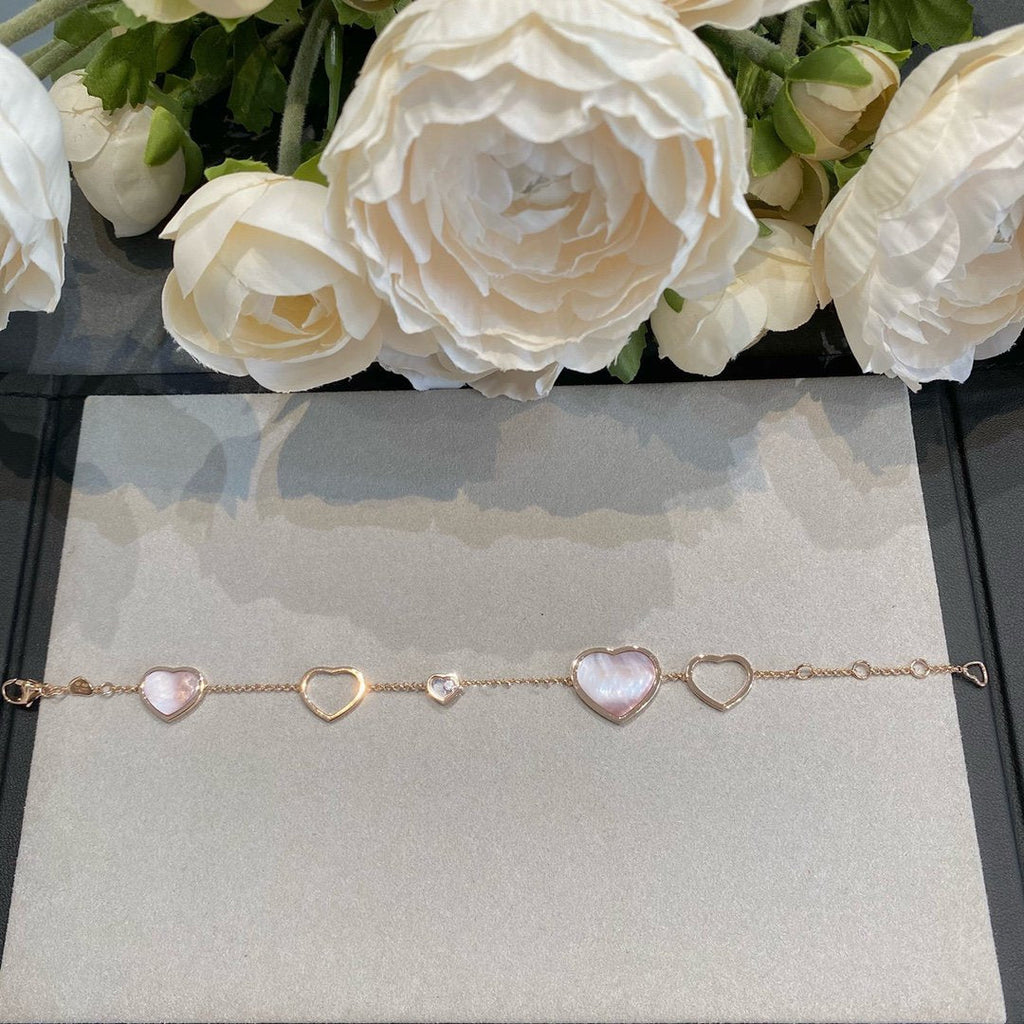 CHOPARD HAPPY HEART PINK MOP PINK GOLD BRACELET