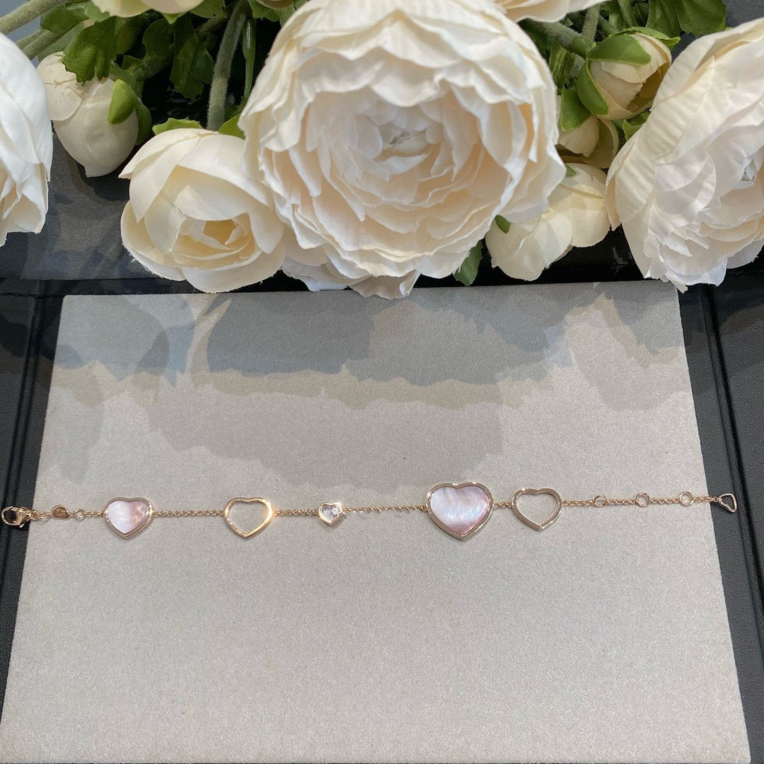 CHOPARD HAPPY HEART PINK MOP PINK GOLD BRACELET