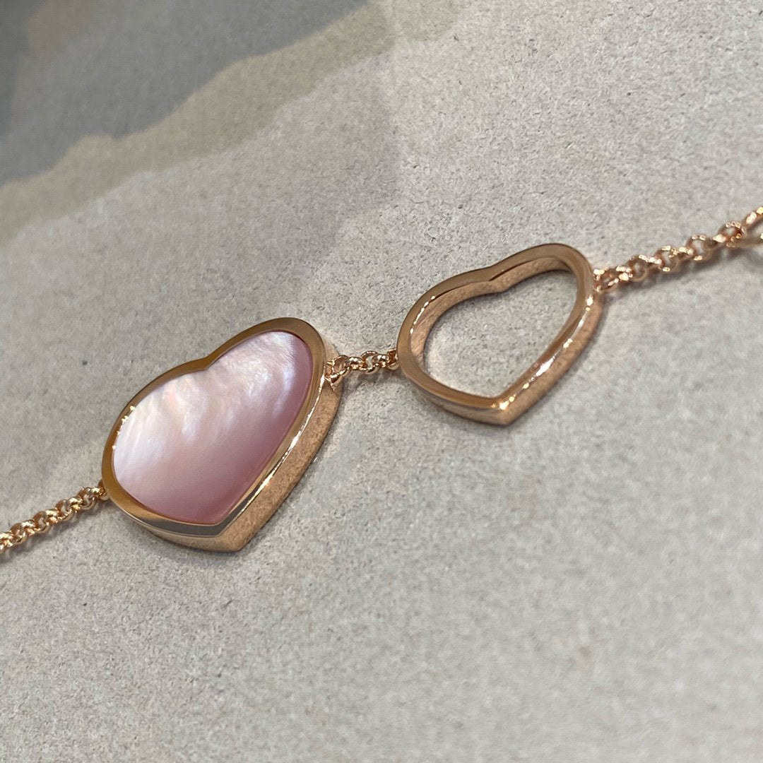 CHOPARD HAPPY HEART PINK MOP PINK GOLD BRACELET