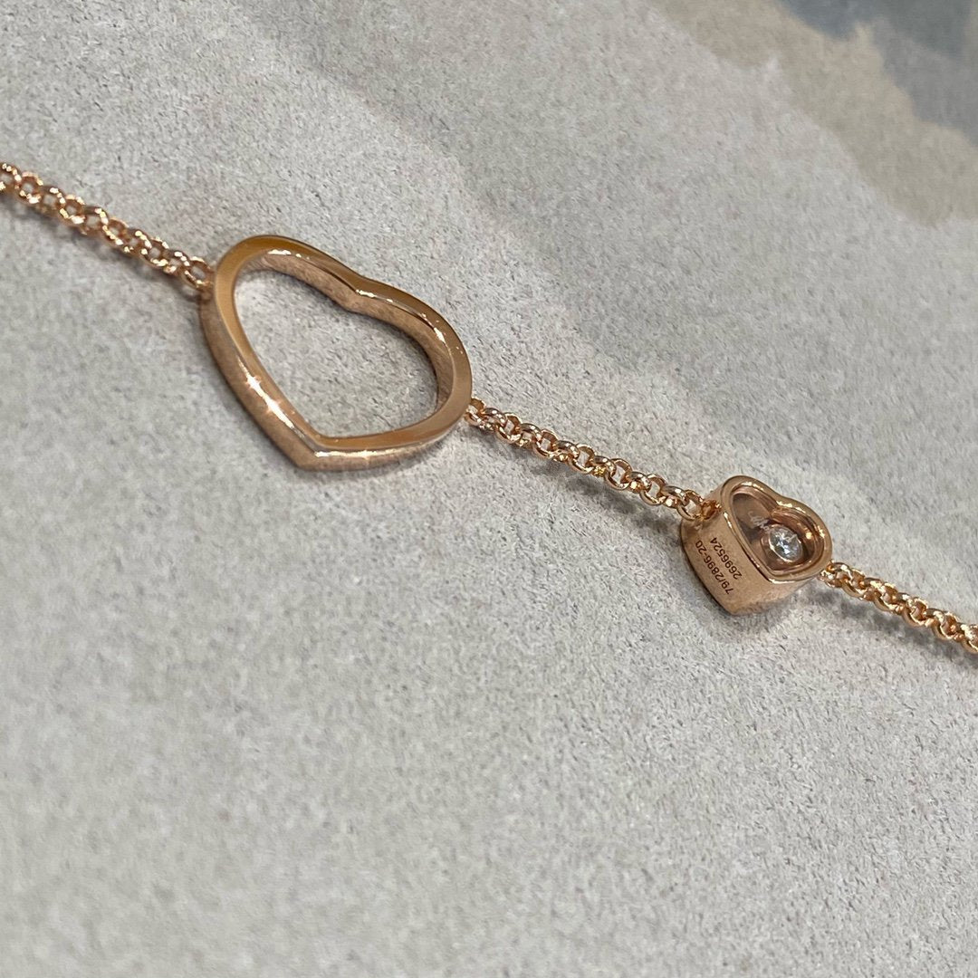 CHOPARD HAPPY HEART PINK MOP PINK GOLD BRACELET