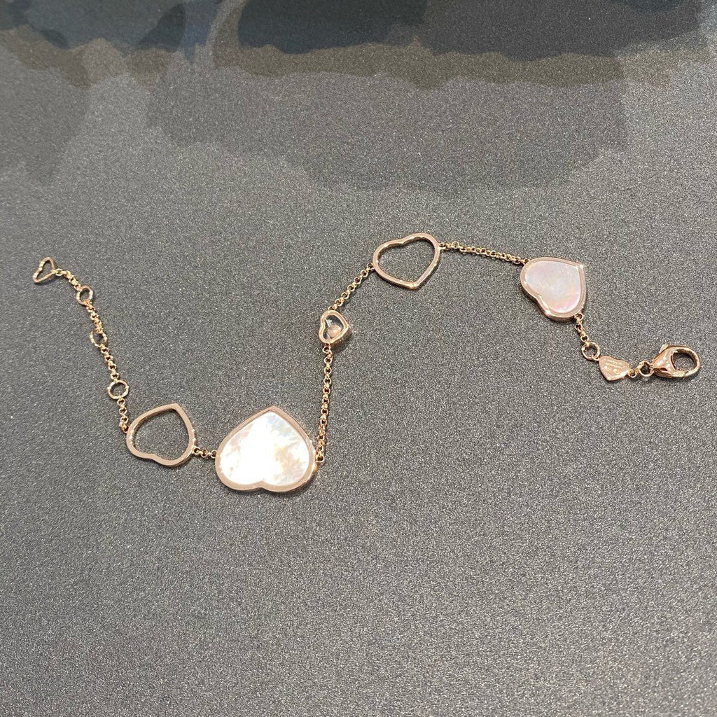 CHOPARD HAPPY HEART PINK MOP PINK GOLD BRACELET