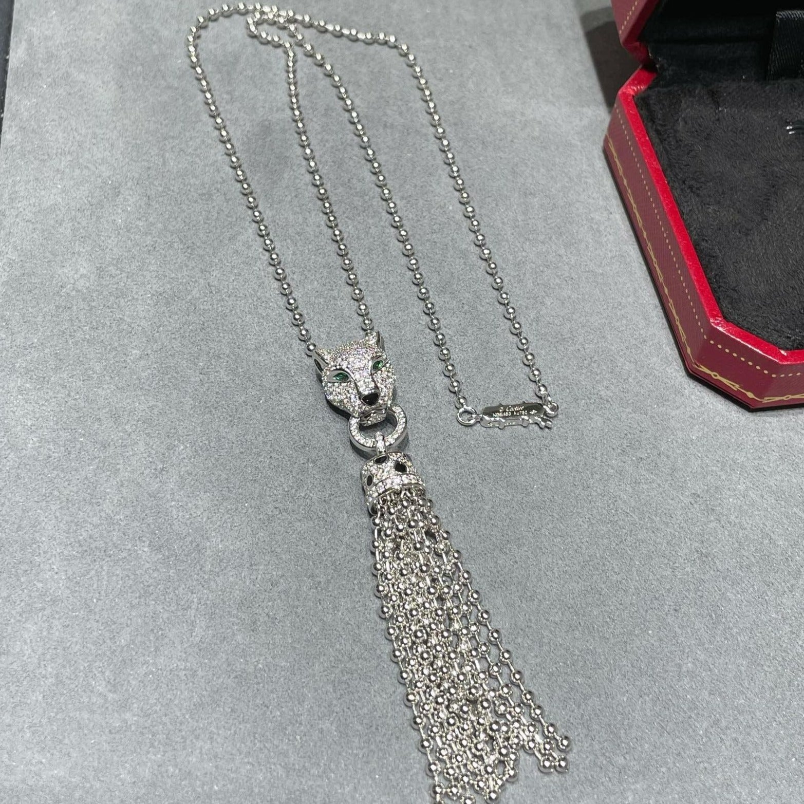 CARTIER PANTHERE PEDANT DIAMOND NECKLACE