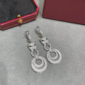 CARTIER PANTHERE DE CARTI SILVER DIAMOND DROP EARRINGS