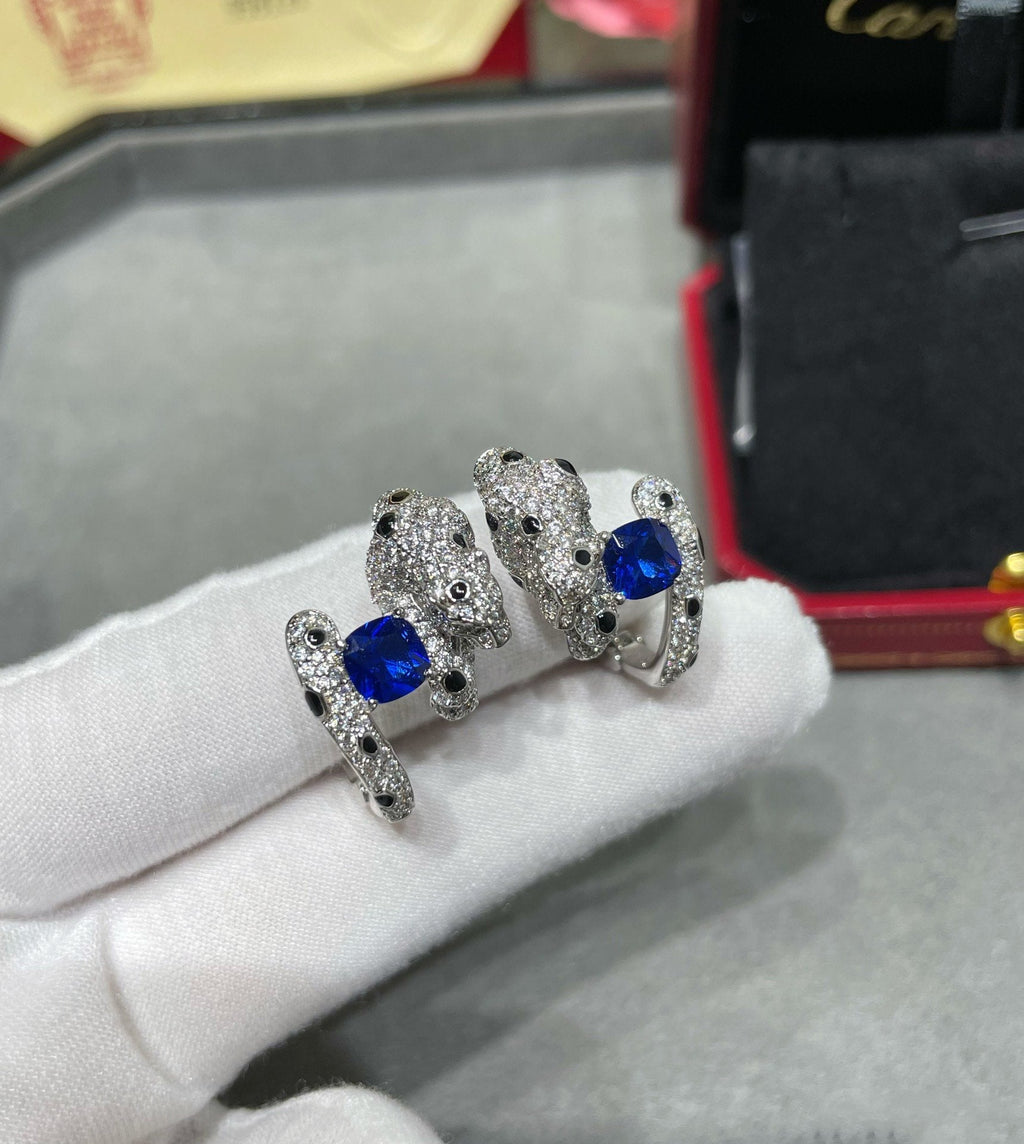 CARTIER PANTHERE DE CARTI BLUE DIAMOND EARRINGS