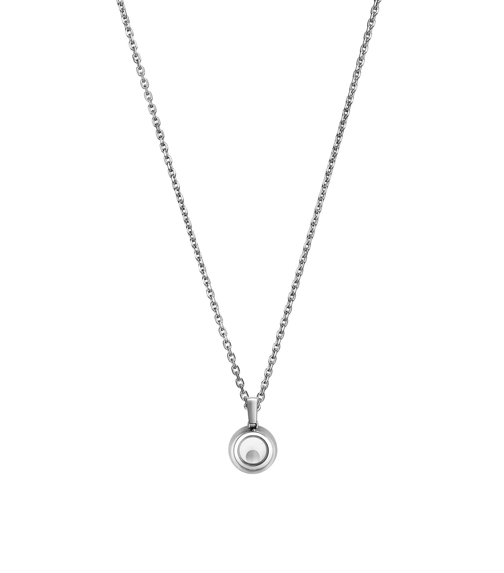CHOPARD HAPPY PEDANT SILVER DIAMOND NECKLACE