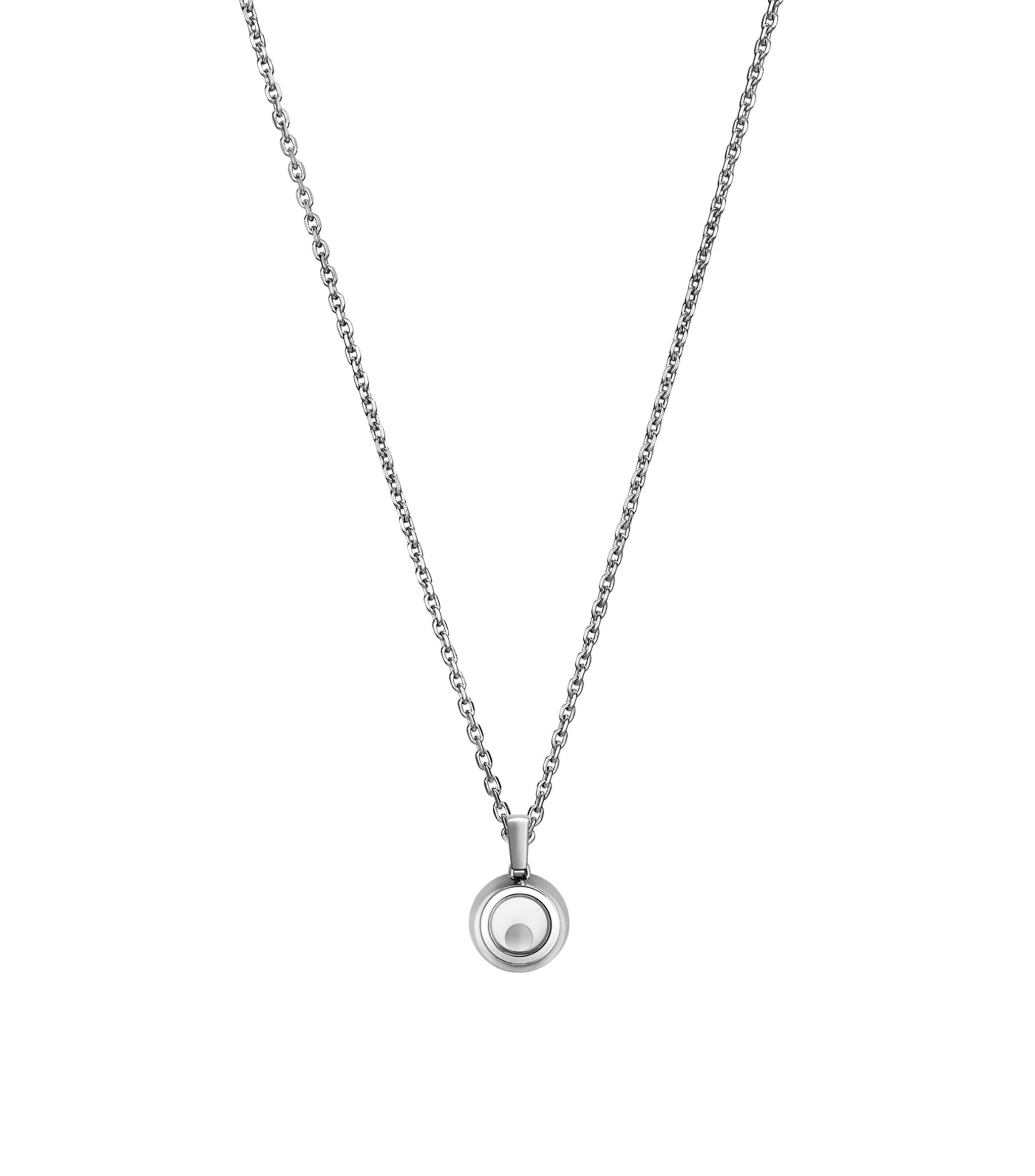 CHOPARD HAPPY PEDANT SILVER DIAMOND NECKLACE
