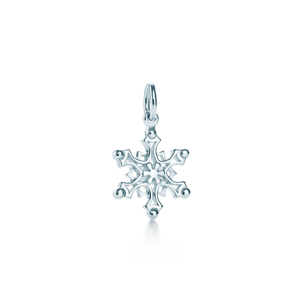 TIFFANY STERLING SILVER SNOWFLAKE PENDANT NECKLACE