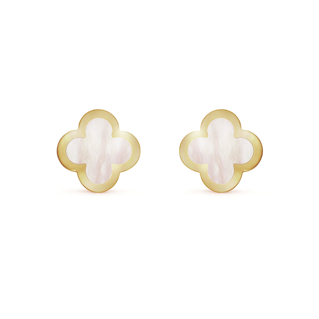 Van Cleef & Arpels PURE CLOVER MOP PINK GOLD EARRINGS