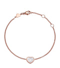 CHOPARD HAPPY HEART WHITE MOP PINK GOLD BRACELET DIAMOND