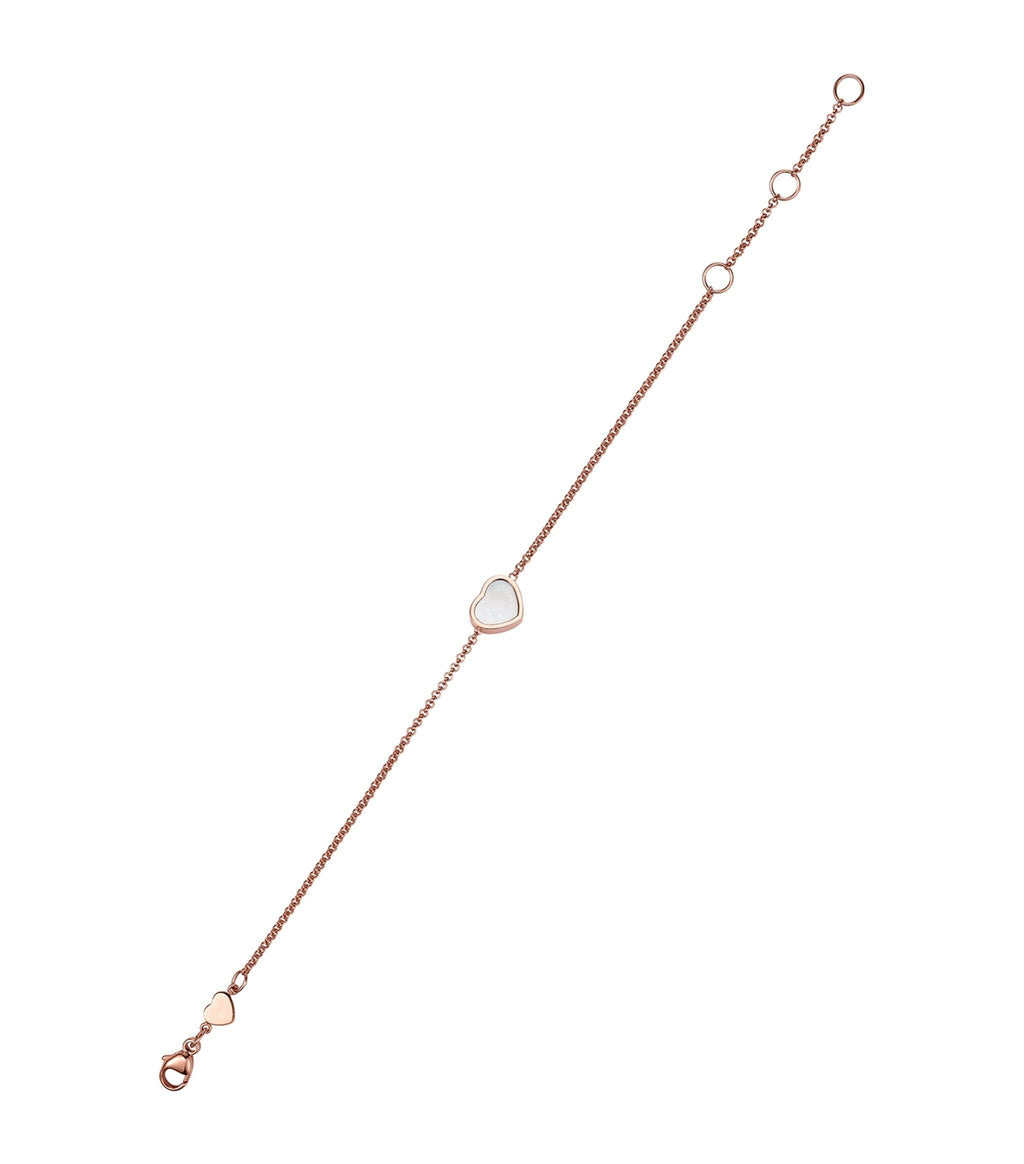 CHOPARD HAPPY HEART WHITE MOP PINK GOLD BRACELET DIAMOND