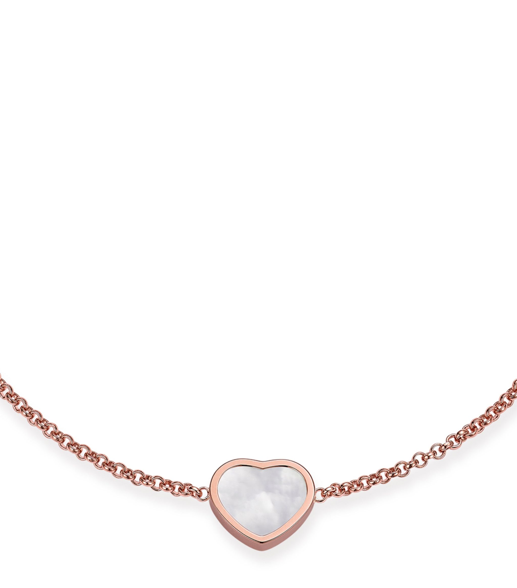 CHOPARD HAPPY HEART WHITE MOP PINK GOLD BRACELET DIAMOND