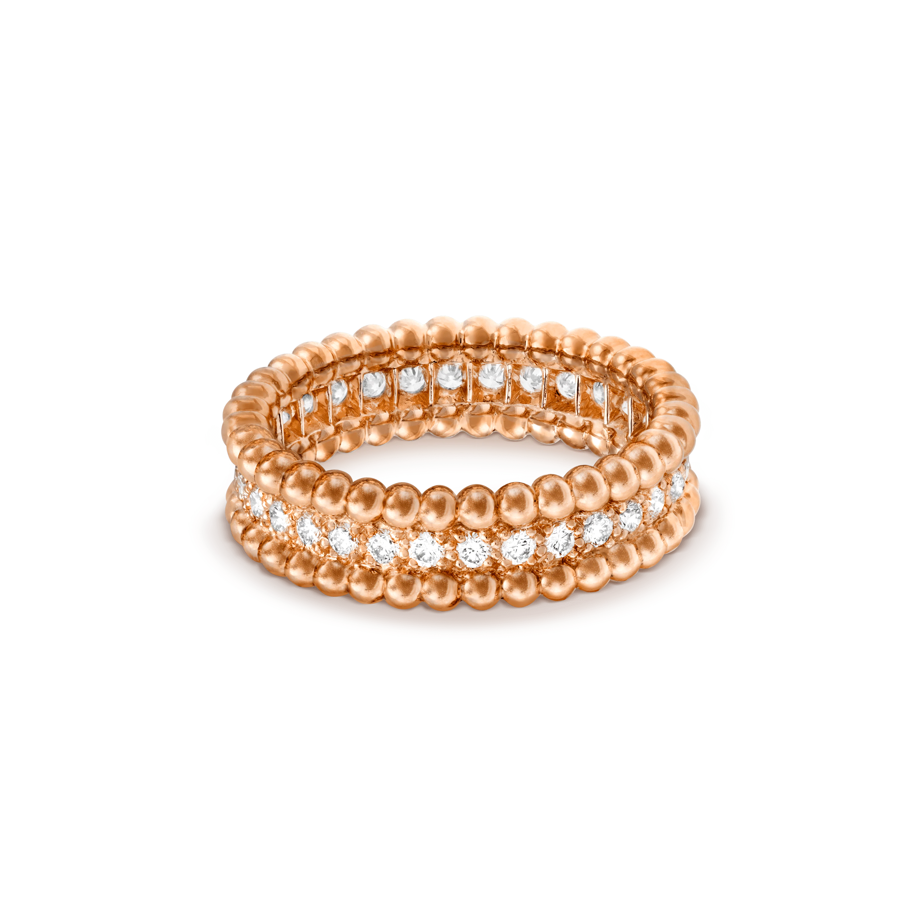 Van Cleef & Arpels PERLEE DIAMOND PINK GOLD RING
