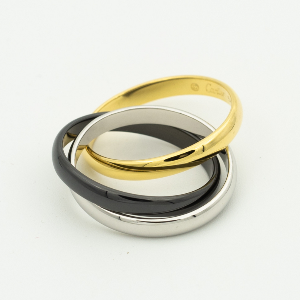 CARTIER TRINITY RING BLACK GOLD SILVER