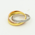 CARTIER TRINITY RING GOLD PINK GOLD SILVER DIAMONDS