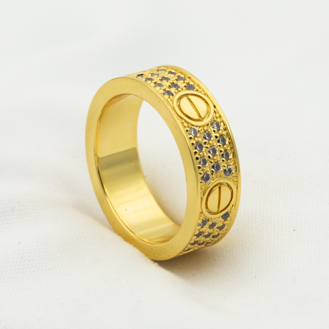 CARTIER LOVE RING 6.5MM DIAMONDS PAVED