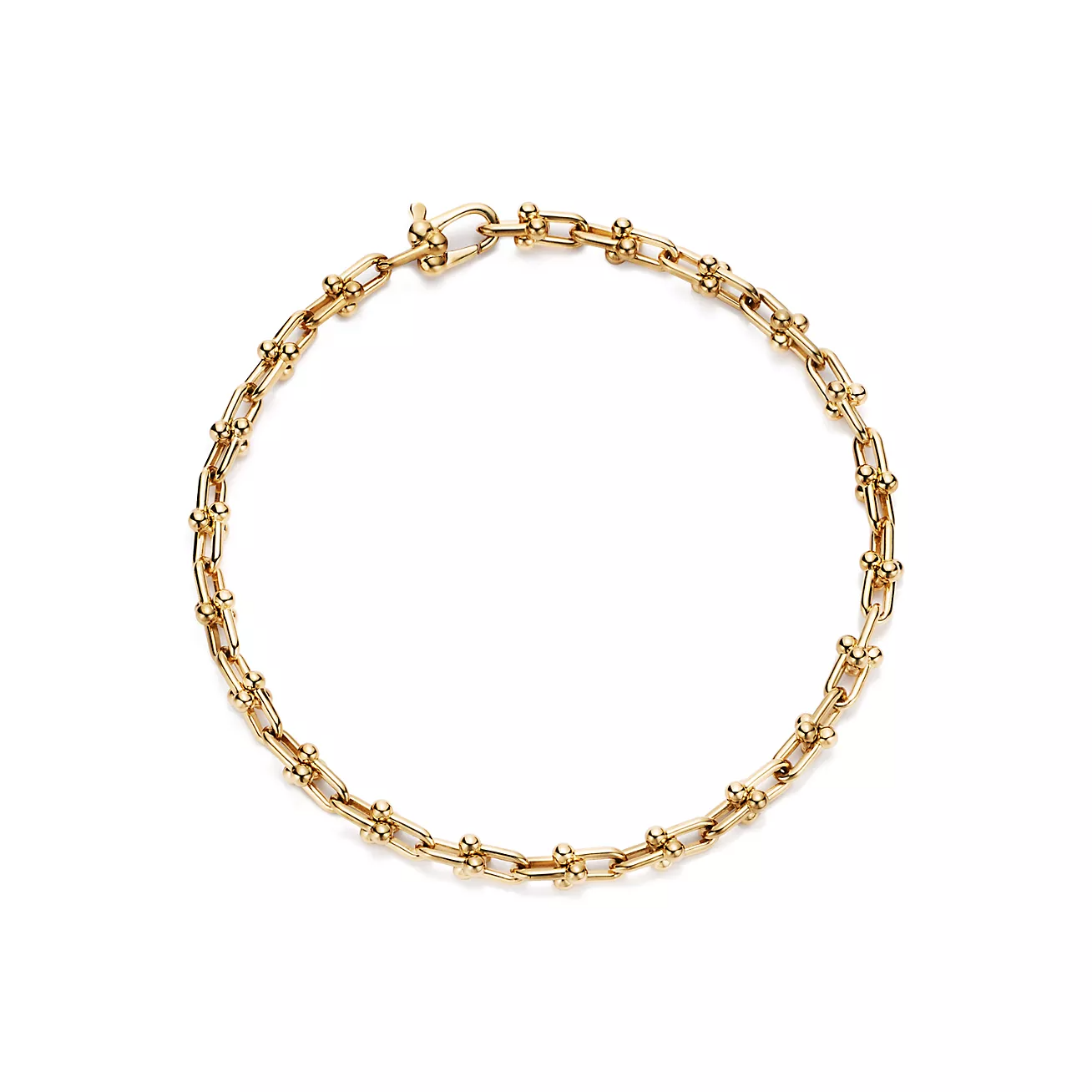 TIFFANY HARDWEAR MICRO LINK 44 MOTIF GOLD BRACELET