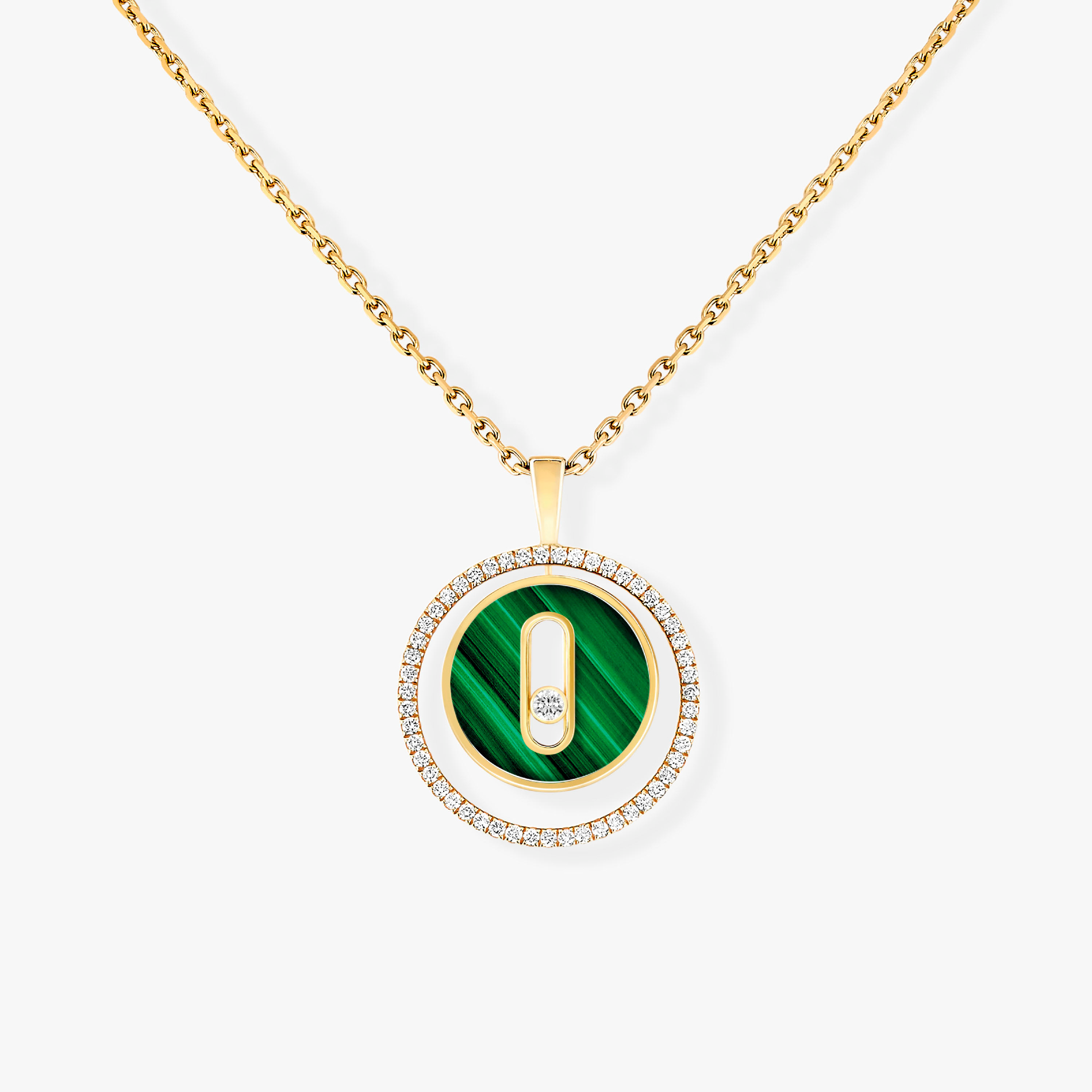 MESSIKA LUCKY MOVE 1 DIAMOND MALACHITE GOLD DIAMOND NECKLACE