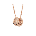 Bvlgari ZERO 1 PINK GOLD PENDANT NECKLACE WITH PAVED DIAMONDS
