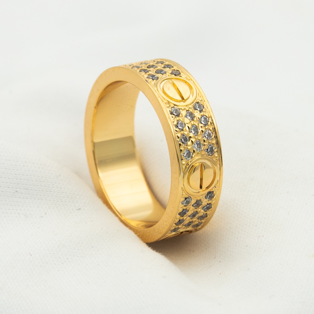 CARTIER LOVE RING 6.5MM DIAMONDS PAVED