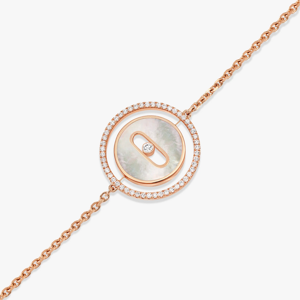 MESSIKA LUCKY MOVE WHITE MOTHER OF PEARL PINK GOLD DIAMOND BRACELET