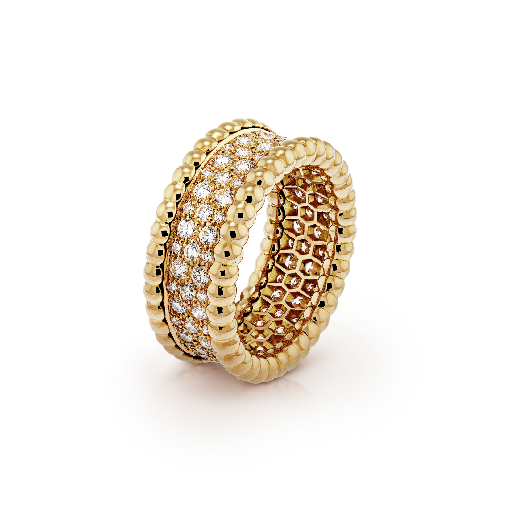 Van Cleef & Arpels PERLEE 3 ROWS DIAMONDS RING