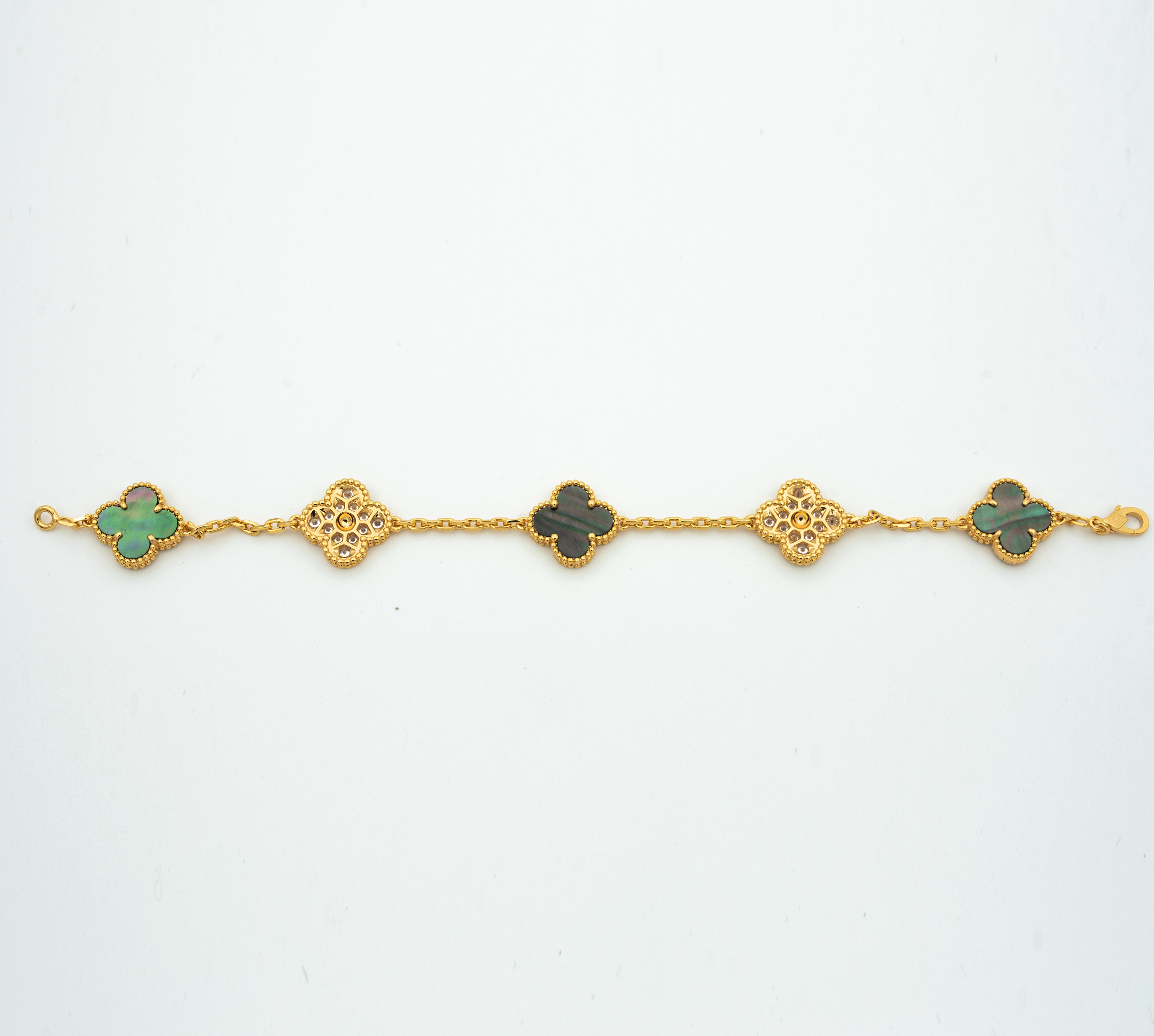 Van Cleef & Arpels CLOVER BRACELET 5 MOTIF MOP AND DIAMOND