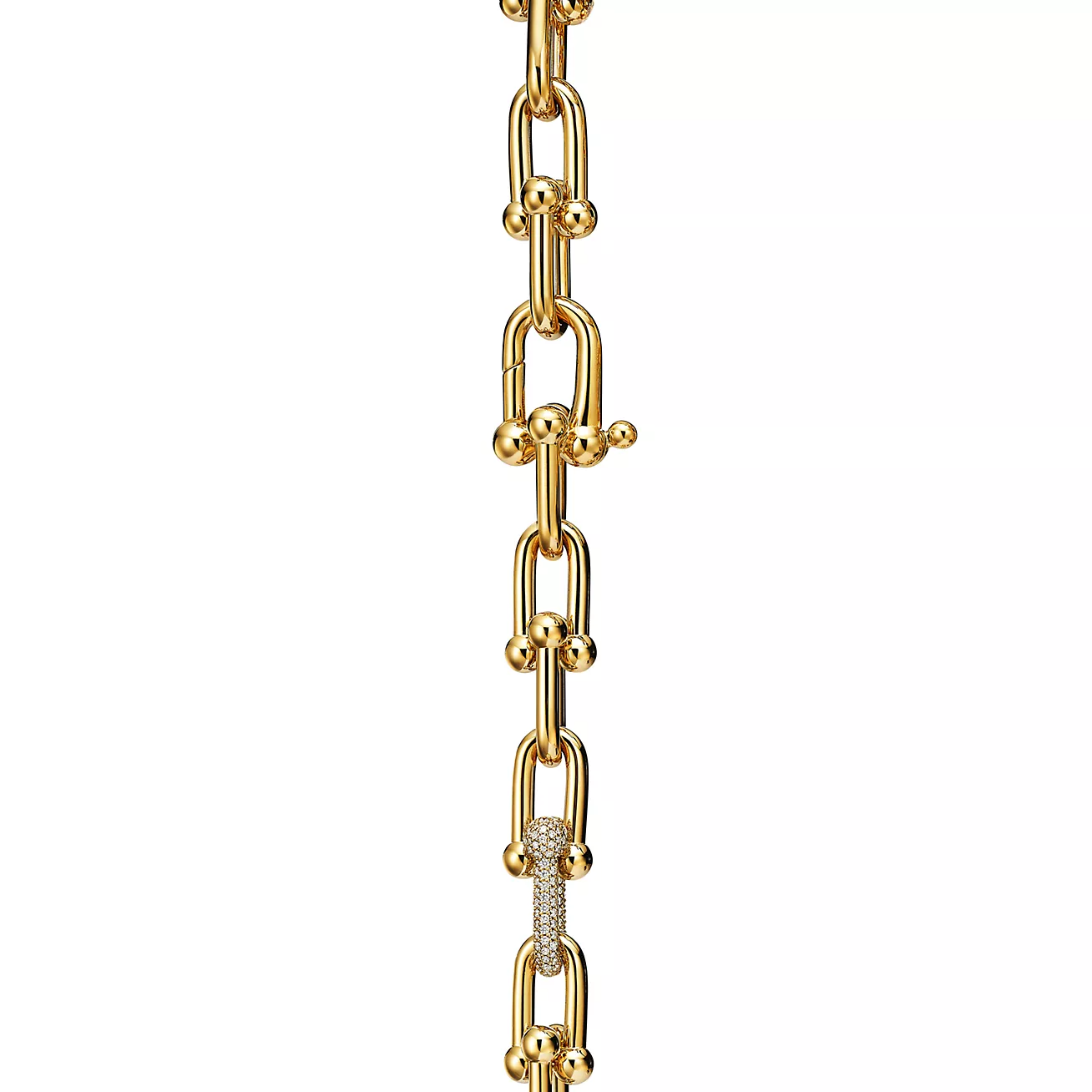 TIFFANY HARDWEAR LARGE LINK GOLD DIAMOND BRACELET
