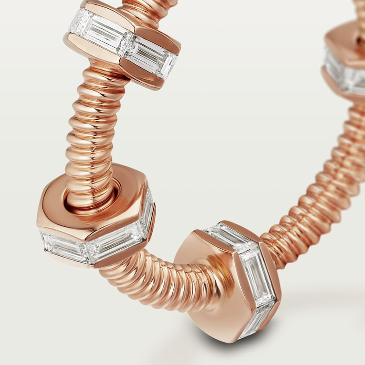 CARTIER NUTS AND BOLTS PINK GOLD DIAMOND RING