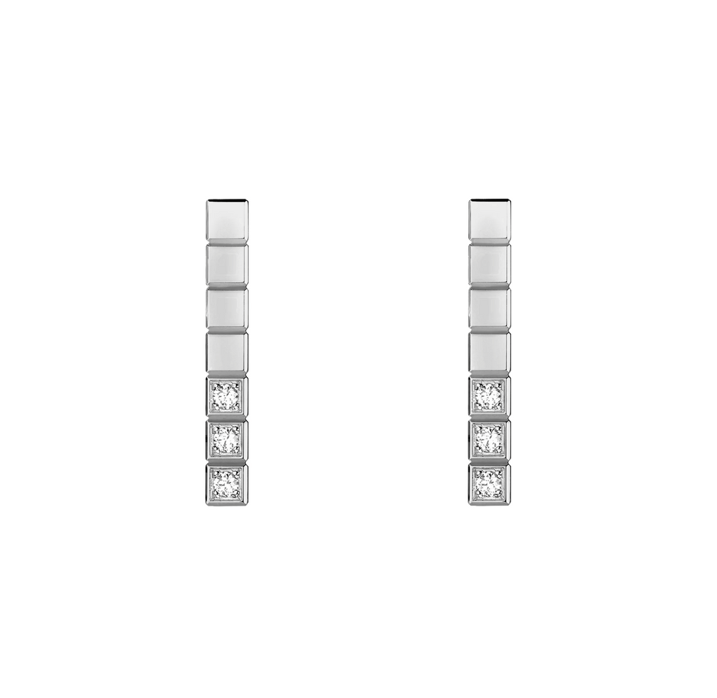 CHOPARD ICE CUBE SILVER DIAMONDS EARRINGS