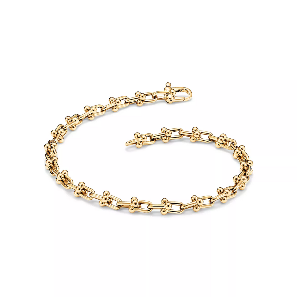 TIFFANY HARDWEAR MICRO LINK 44 MOTIF GOLD BRACELET