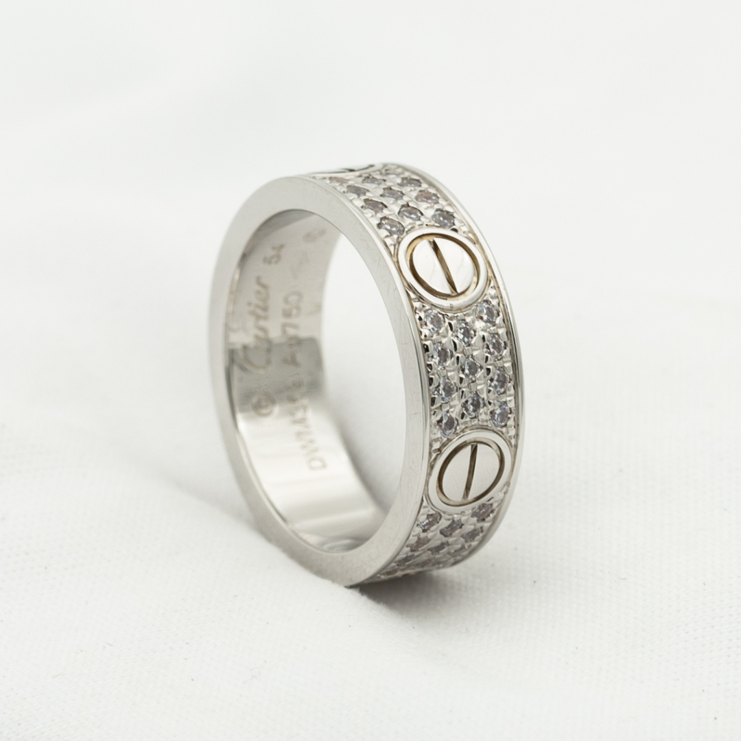 CARTIER LOVE RING 6.5MM DIAMONDS PAVED