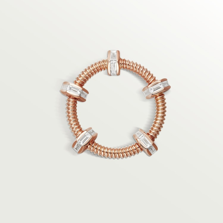 CARTIER NUTS AND BOLTS PINK GOLD DIAMOND RING