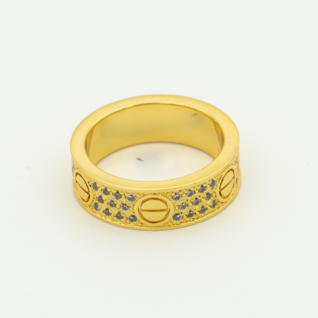 CARTIER LOVE RING 6.5MM DIAMONDS PAVED