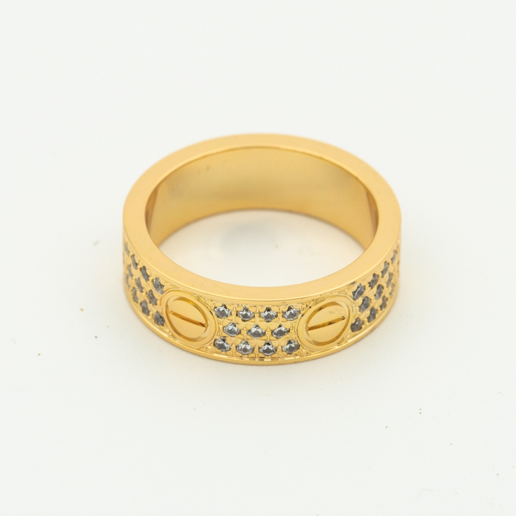 CARTIER LOVE RING 6.5MM DIAMONDS PAVED