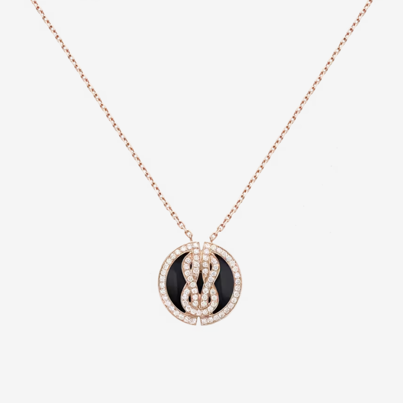 FRED CHANCE INFINIE LUCKY MEDALS PINK GOLD NECKLACE