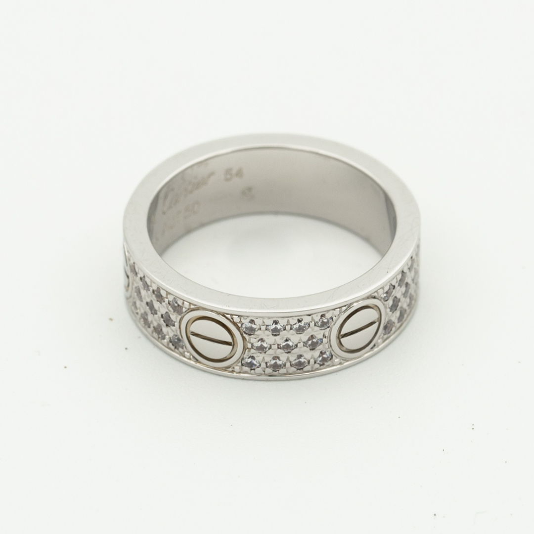 CARTIER LOVE RING 6.5MM DIAMONDS PAVED