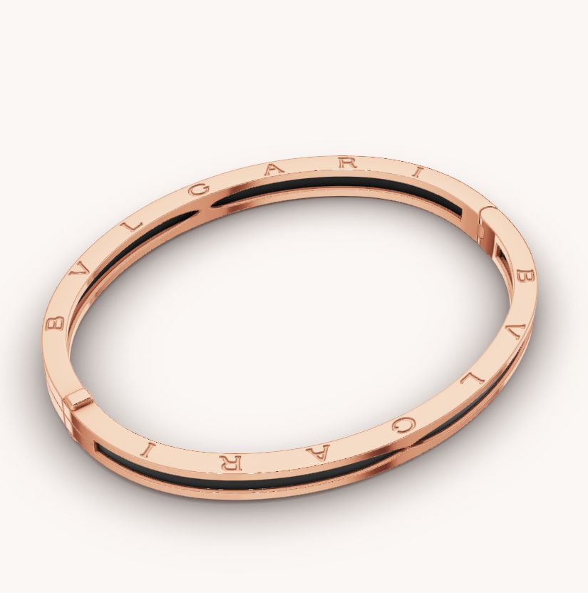Bvlgari ZERO 1 PINK GOLD WITH BLACK CERAMIC BRACELET